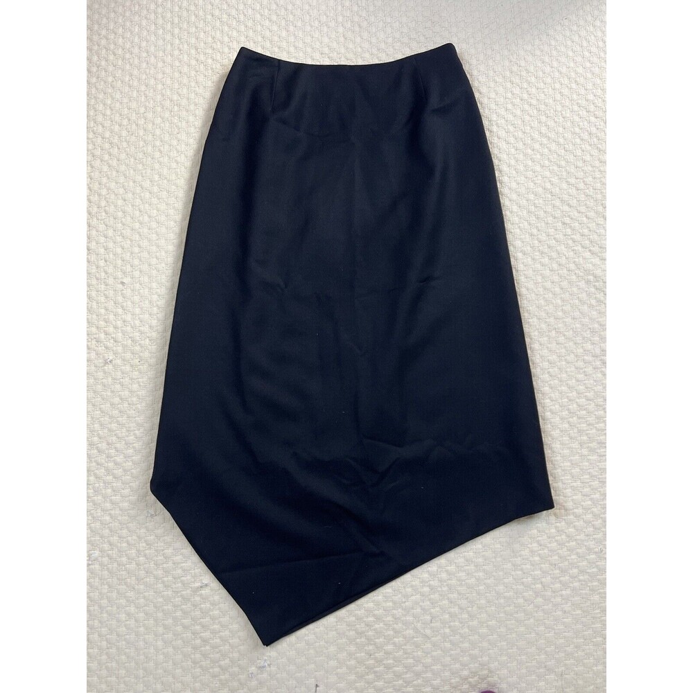 Bernard Zins Asymmetric Skirt Cashmere Wool Blend | Black |‎ Size 4